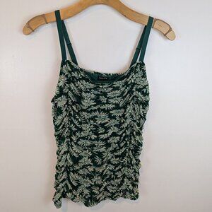 Torrid Stretch Green/White Mesh Shirred Tank, Sz 2x